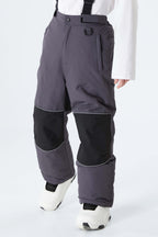 Boys' Gray Color-Block Reflective Insulated Snow Pants