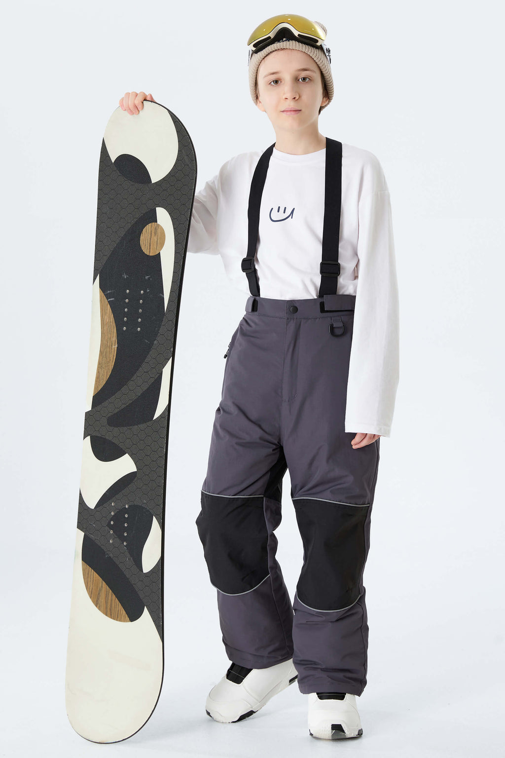 Boys' Navy Blue Color-Block Reflective Insulated Snow Pants