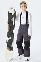 Boys' Navy Blue Color-Block Reflective Insulated Snow Pants