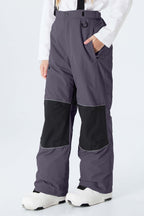 Girls' Lavender Color-Block Reflective Insulated Snow Pants