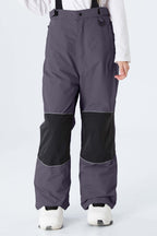 Girls' Off White Color-Block Reflective Insulated Snow Pants