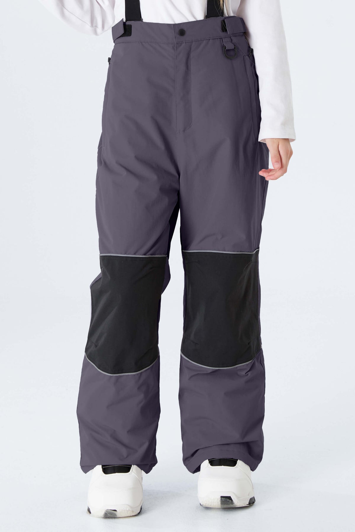 Girls' Black Reflective Insulated Snow Pants
