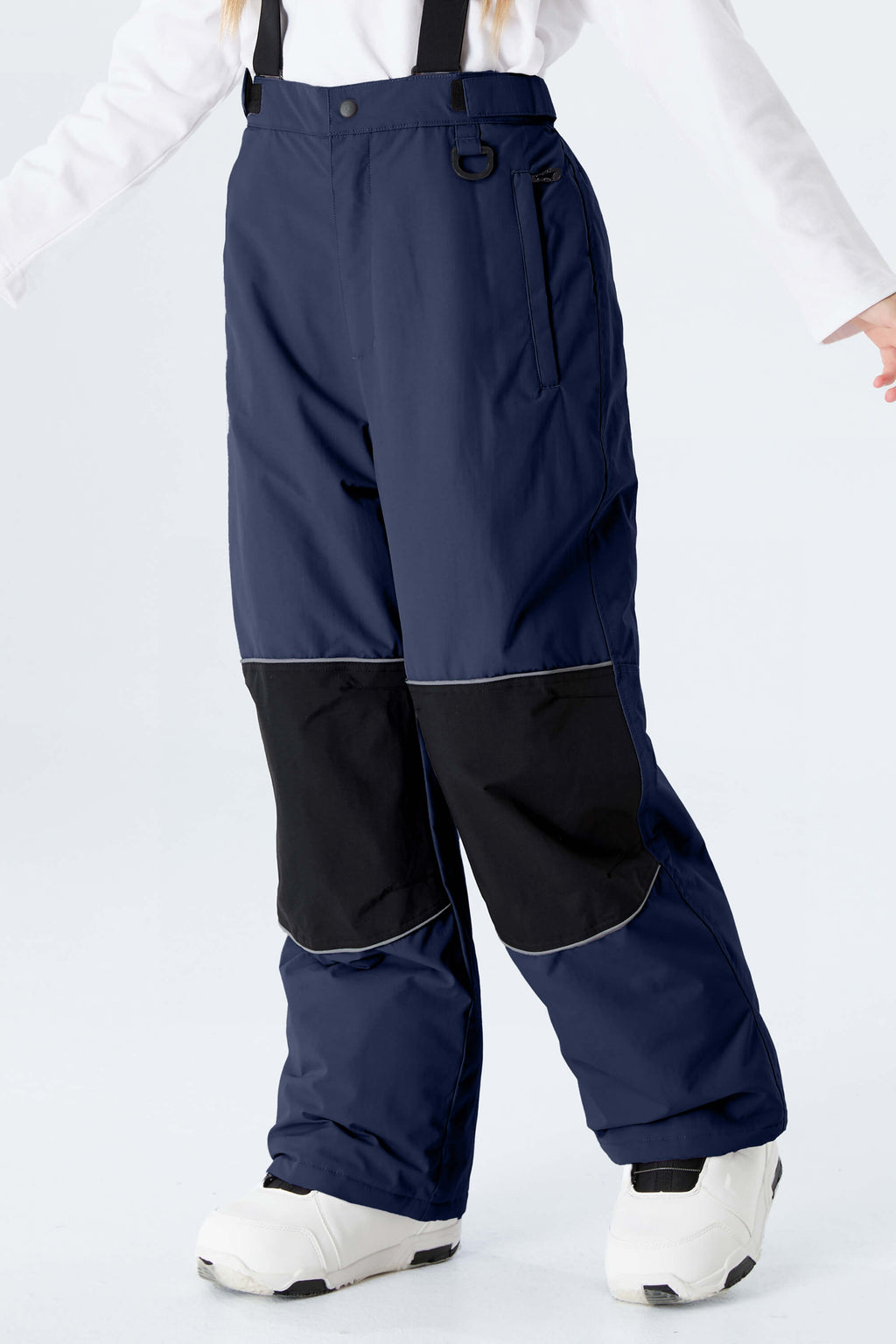 Girls' Rose Color-Block Reflective Insulated Snow Pants