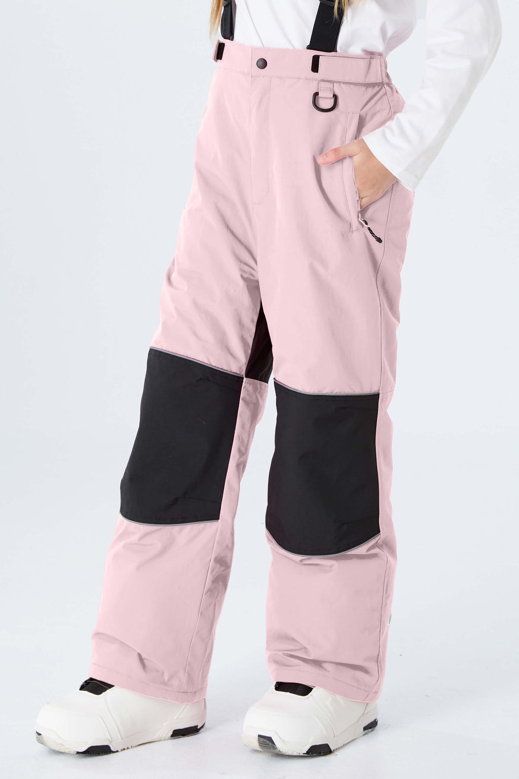 Girls' Lavender Color-Block Reflective Insulated Snow Pants
