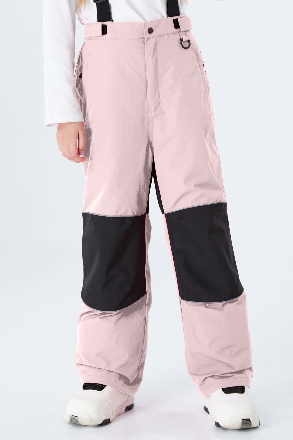 Girls' Rose Color-Block Reflective Insulated Snow Pants