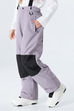 Girls' Lavender Color-Block Reflective Insulated Snow Pants