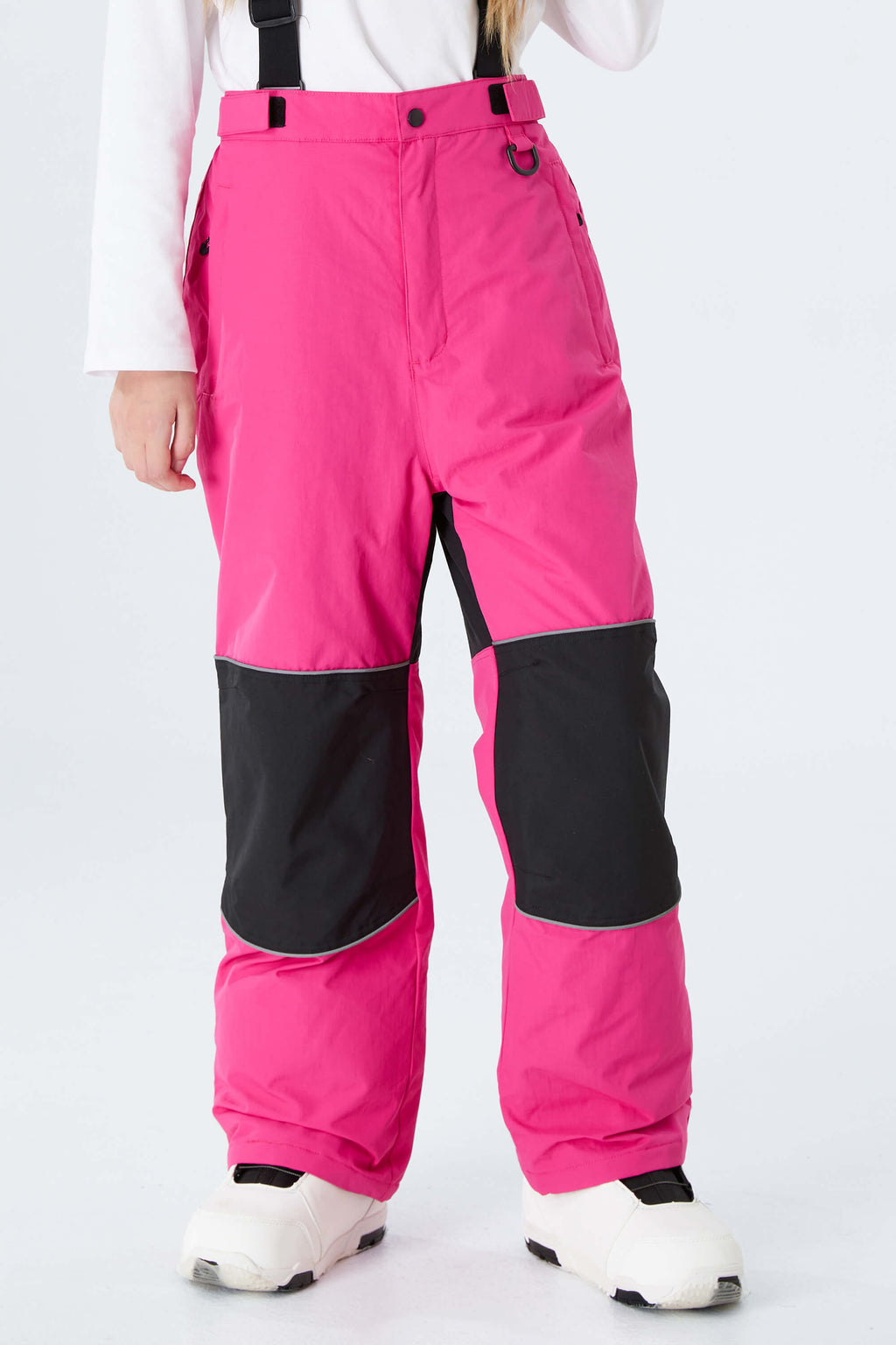 Girls' Rose Color-Block Reflective Insulated Snow Pants