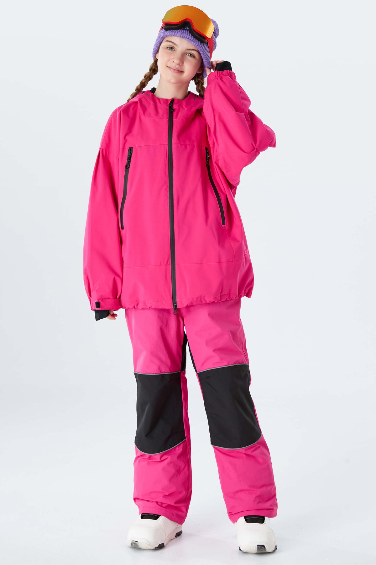 Girls' Bright Blue Color-Block Reflective Insulated Snow Pants