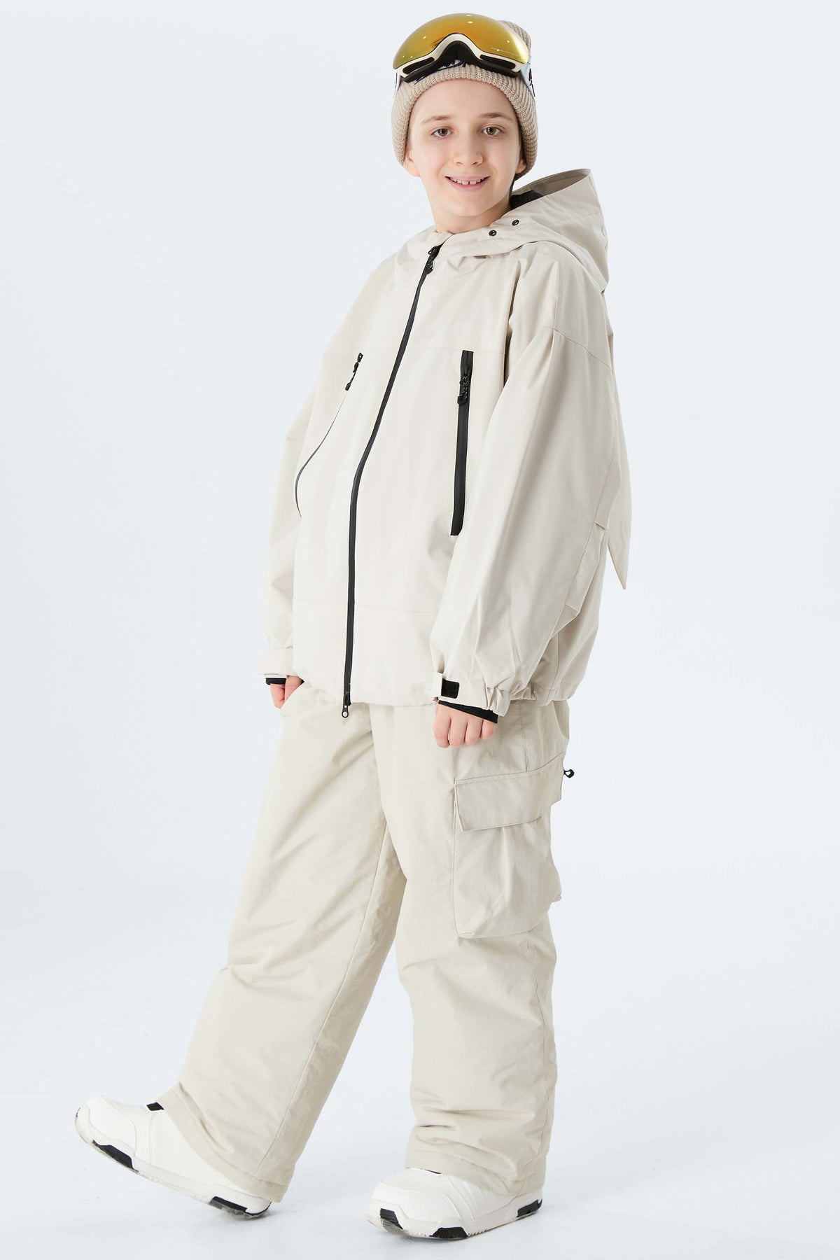 Boys' Black Utility Baggy Insulated Snow Pants