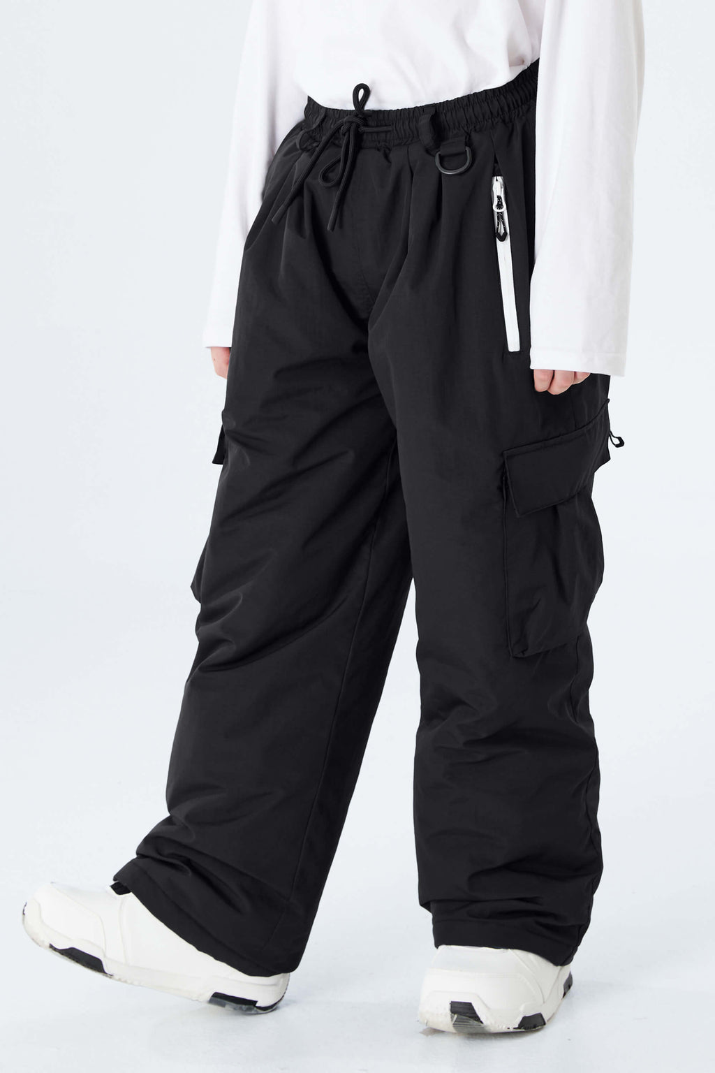 Boys' Navy Blue Utility Baggy Insulated Snow Pants
