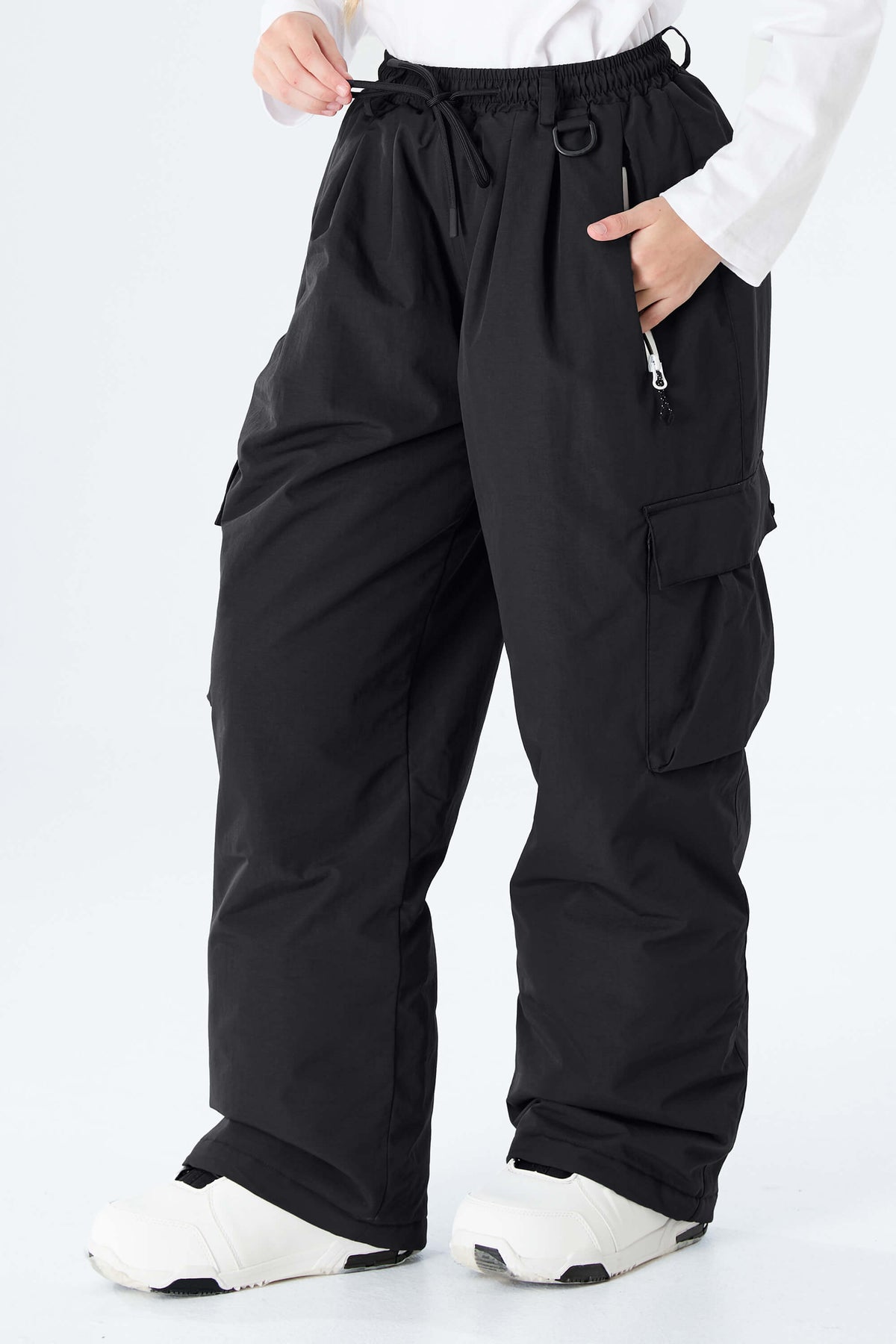 Girls' Brown Utility Baggy Insulated Snow Pants