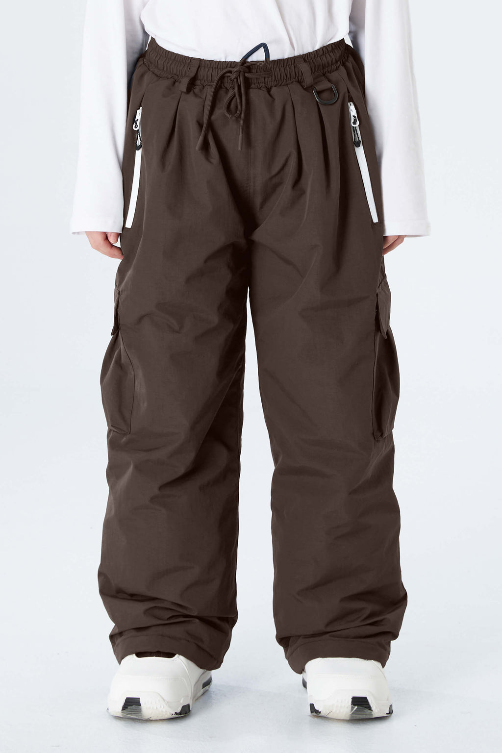 Boys' Brown Utility Baggy Insulated Snow Pants