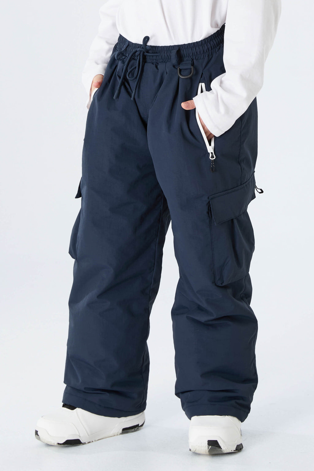 Boys' Black Utility Baggy Insulated Snow Pants