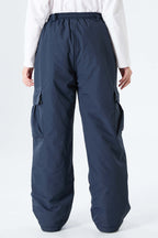 Girls' Navy Blue Utility Baggy Insulated Snow Pants