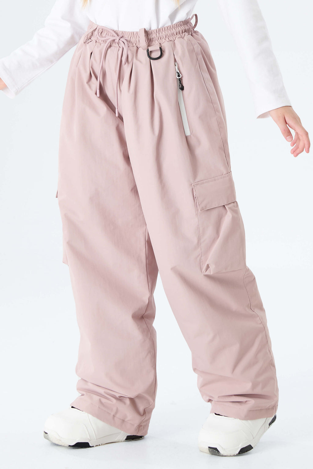 Girls' Off White Utility Baggy Insulated Snow Pants