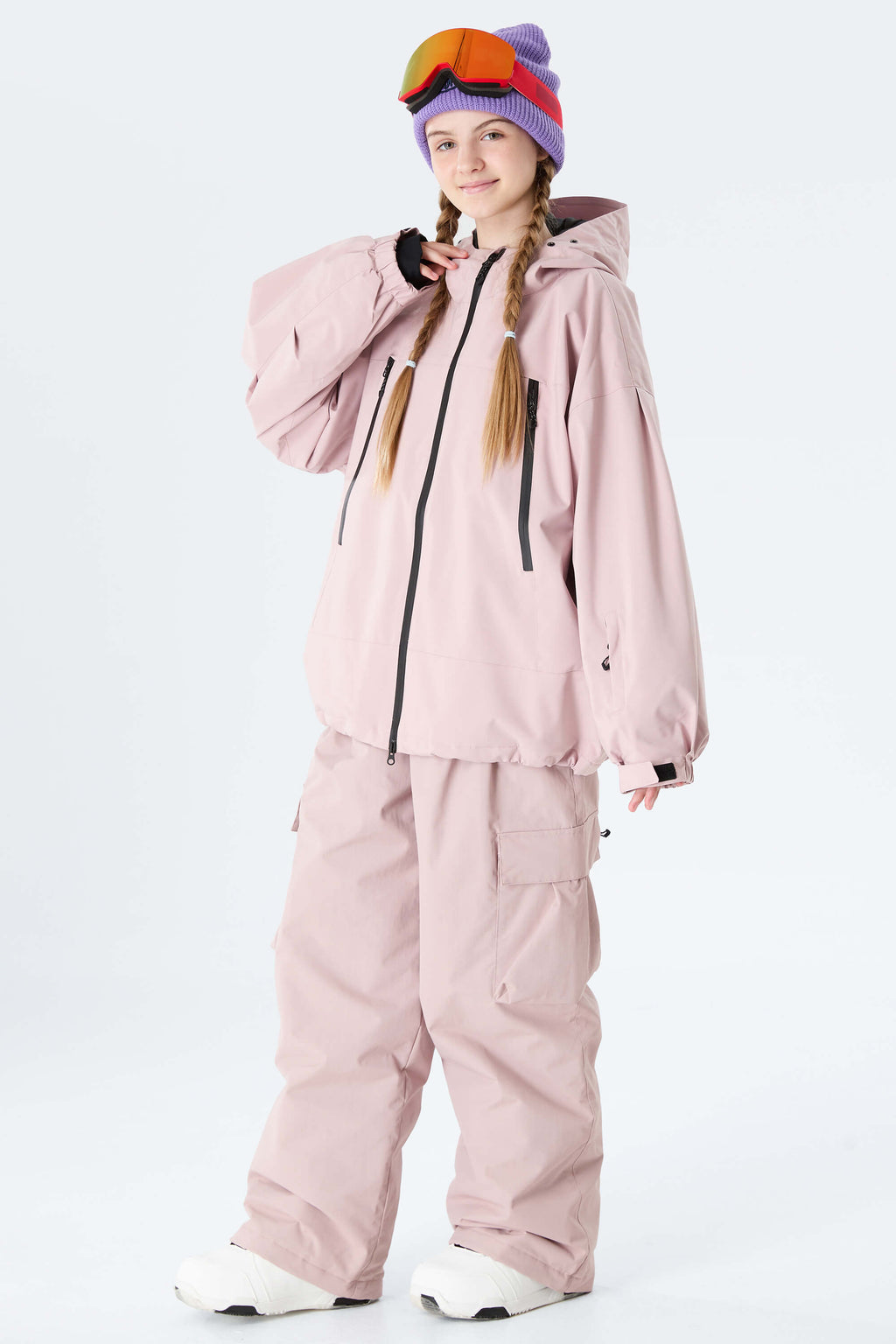 Girls' Black Utility Baggy Insulated Snow Pants