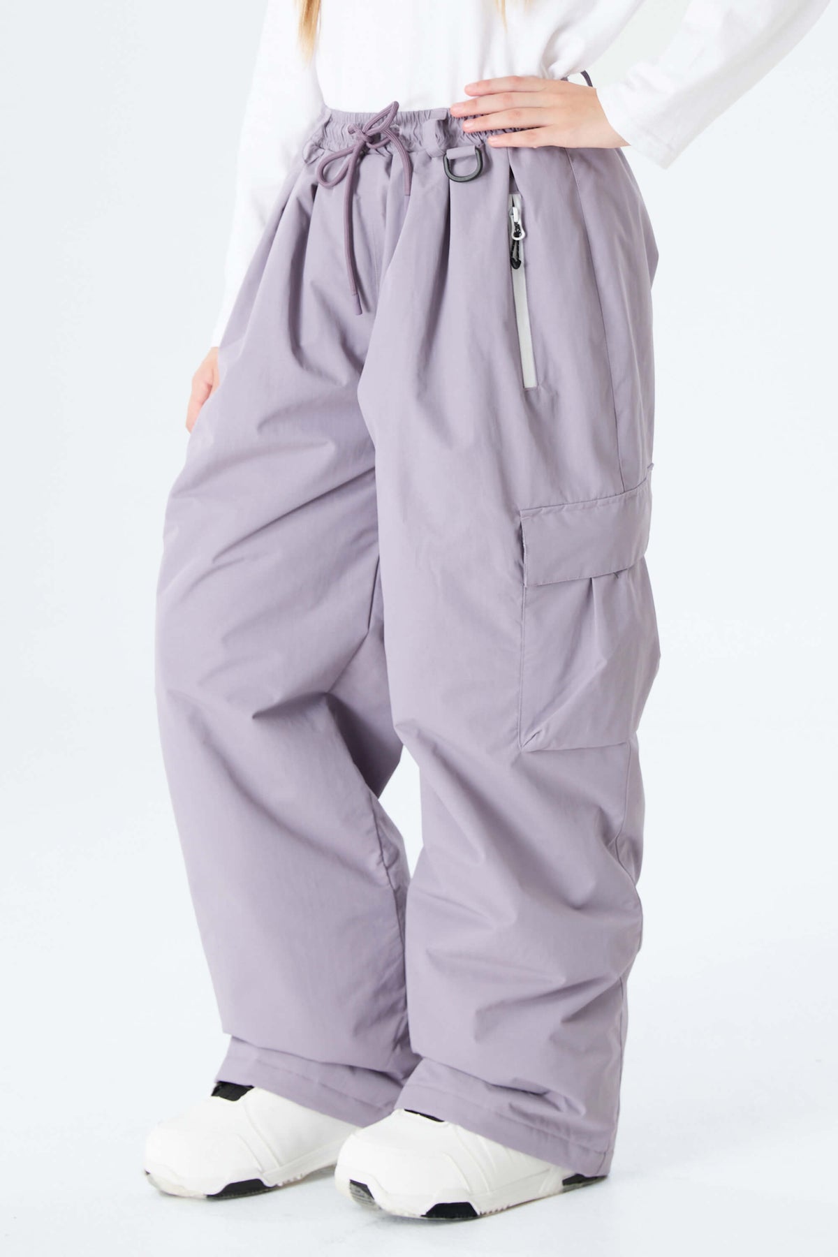 Girls' Brown Utility Baggy Insulated Snow Pants