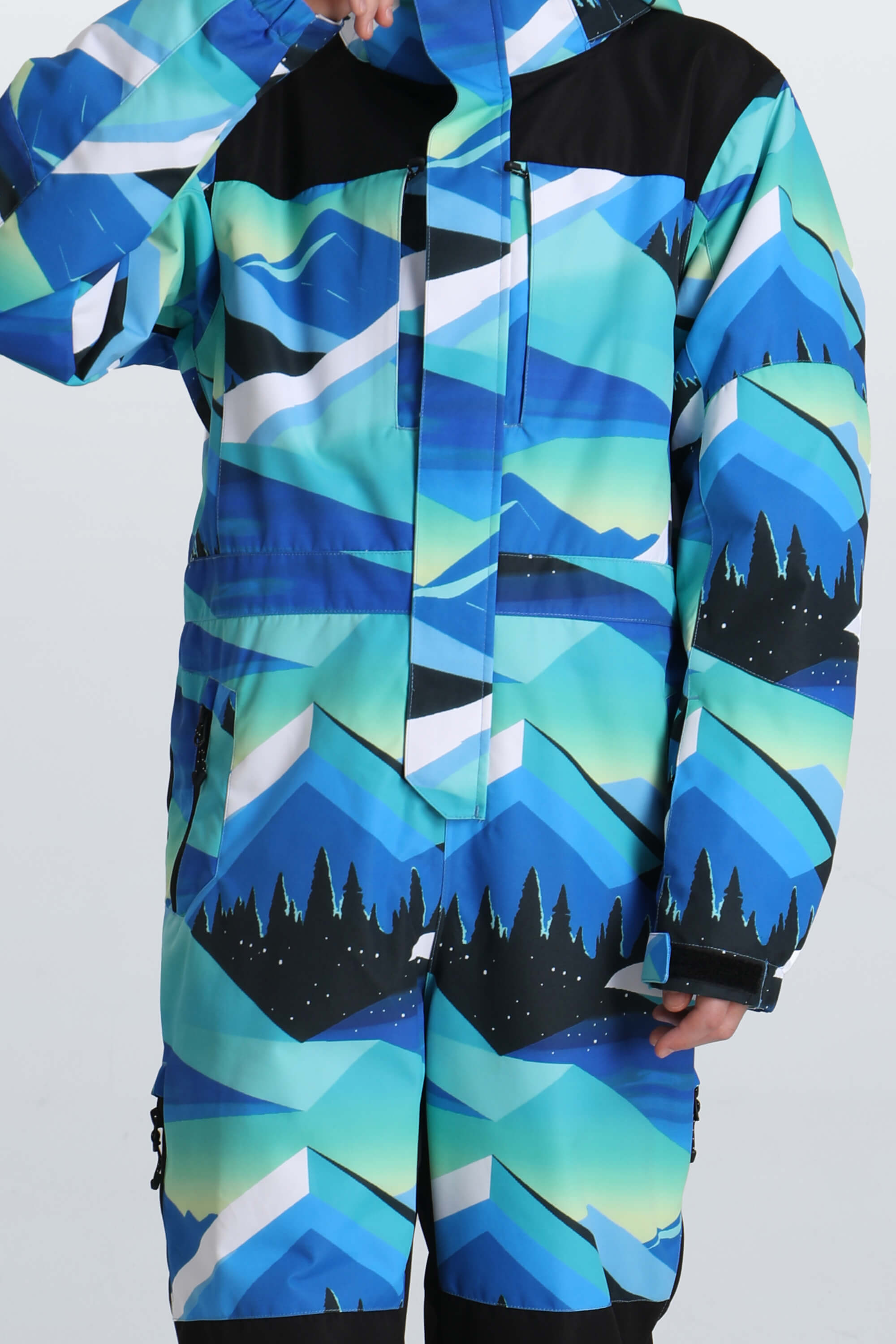 Boys' Blue Mountain Fleece-Collar Insulated One-Piece Ski Suit Sekundarna slika izdelka