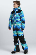 Boys' Blue Mountain Contrast-Panel Insulated One-Piece Ski Suit