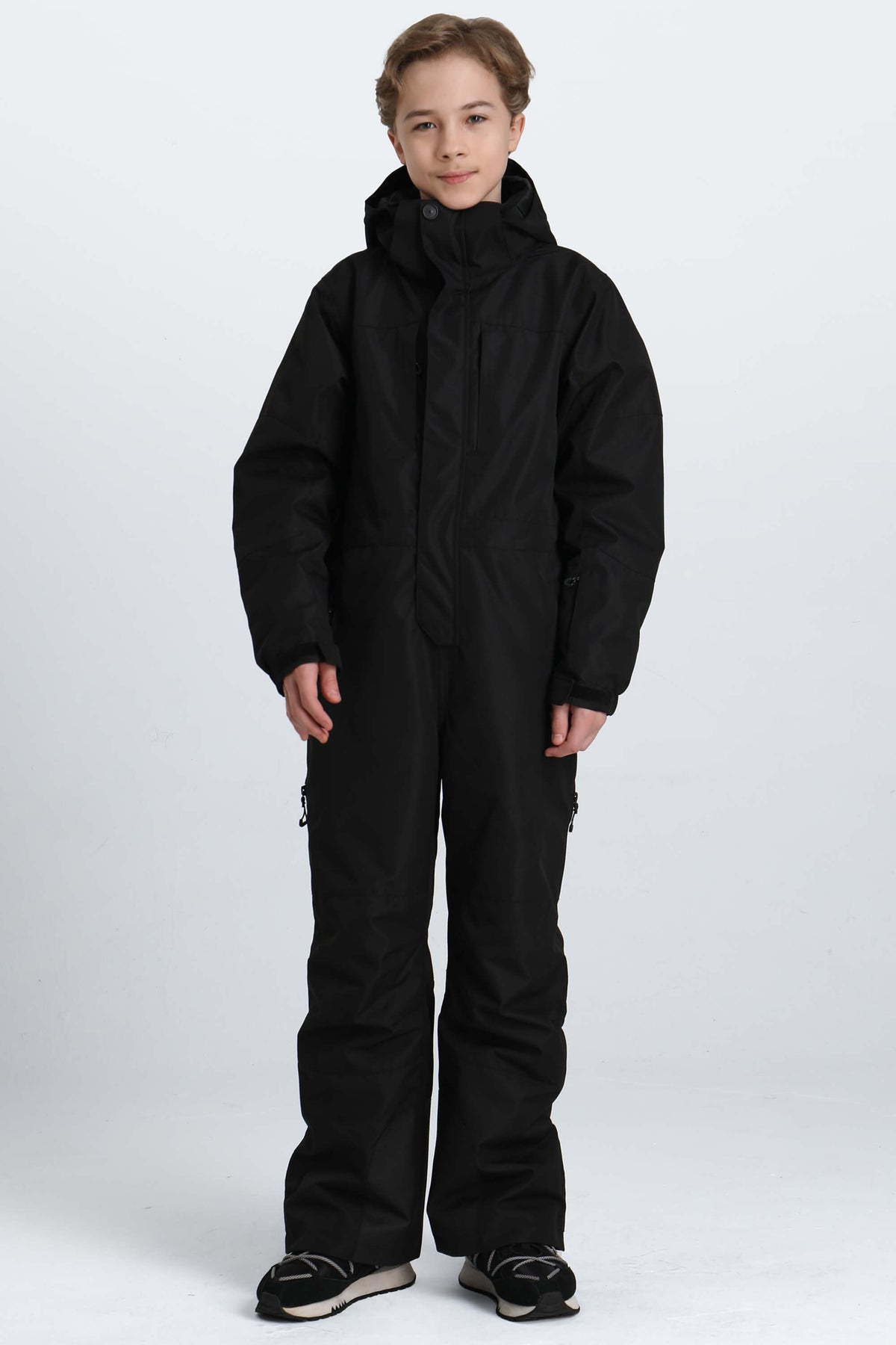 Boys' Blue Mountain Contrast-Panel Insulated One-Piece Ski Suit