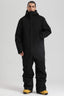 Men's Black Insulated Color-Block Utility Baggy One-Piece Ski Suit Snowboard Suit