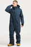 Men's Peacock Blue Loose-Fit Waterproof & Windproof Detachable Hood One-Piece Ski Suit Snowboard Suit