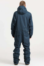 Men's Khaki Loose-Fit Waterproof & Windproof Detachable Hood One-Piece Ski Suit Snowboard Suit