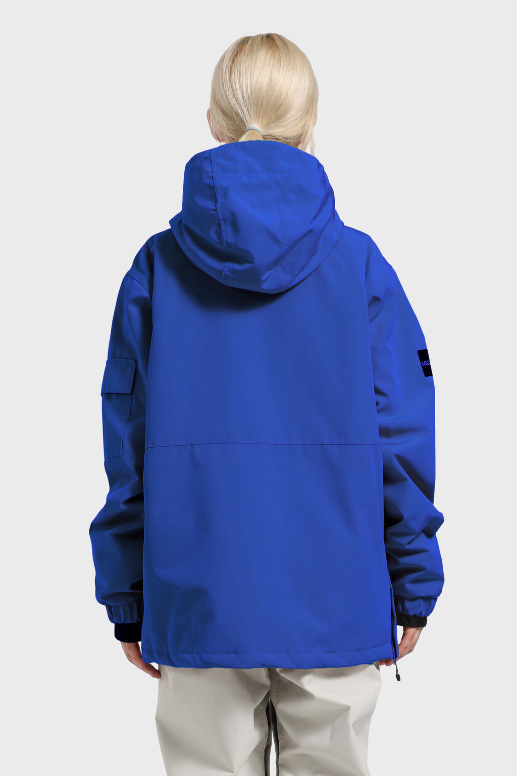 Women's Black Asymmetric Kangaroo Pocket Ski Anorak Waterproof Insulated Snow Anoraks