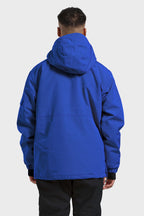 Men's Black Asymmetric Kangaroo Pocket Ski Anorak Waterproof Insulated Snow Anoraks