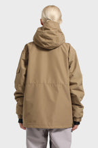 Women's White Asymmetric Kangaroo Pocket Ski Anorak Waterproof Insulated Snow Anoraks
