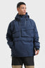 Men's Navy Blue Asymmetric Kangaroo Pocket Ski Anorak Waterproof Insulated Snow Anoraks