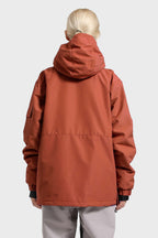 Women's White Asymmetric Kangaroo Pocket Ski Anorak Waterproof Insulated Snow Anoraks