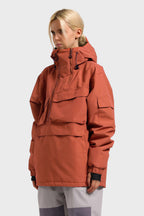 Women's Black Asymmetric Kangaroo Pocket Ski Anorak Waterproof Insulated Snow Anoraks