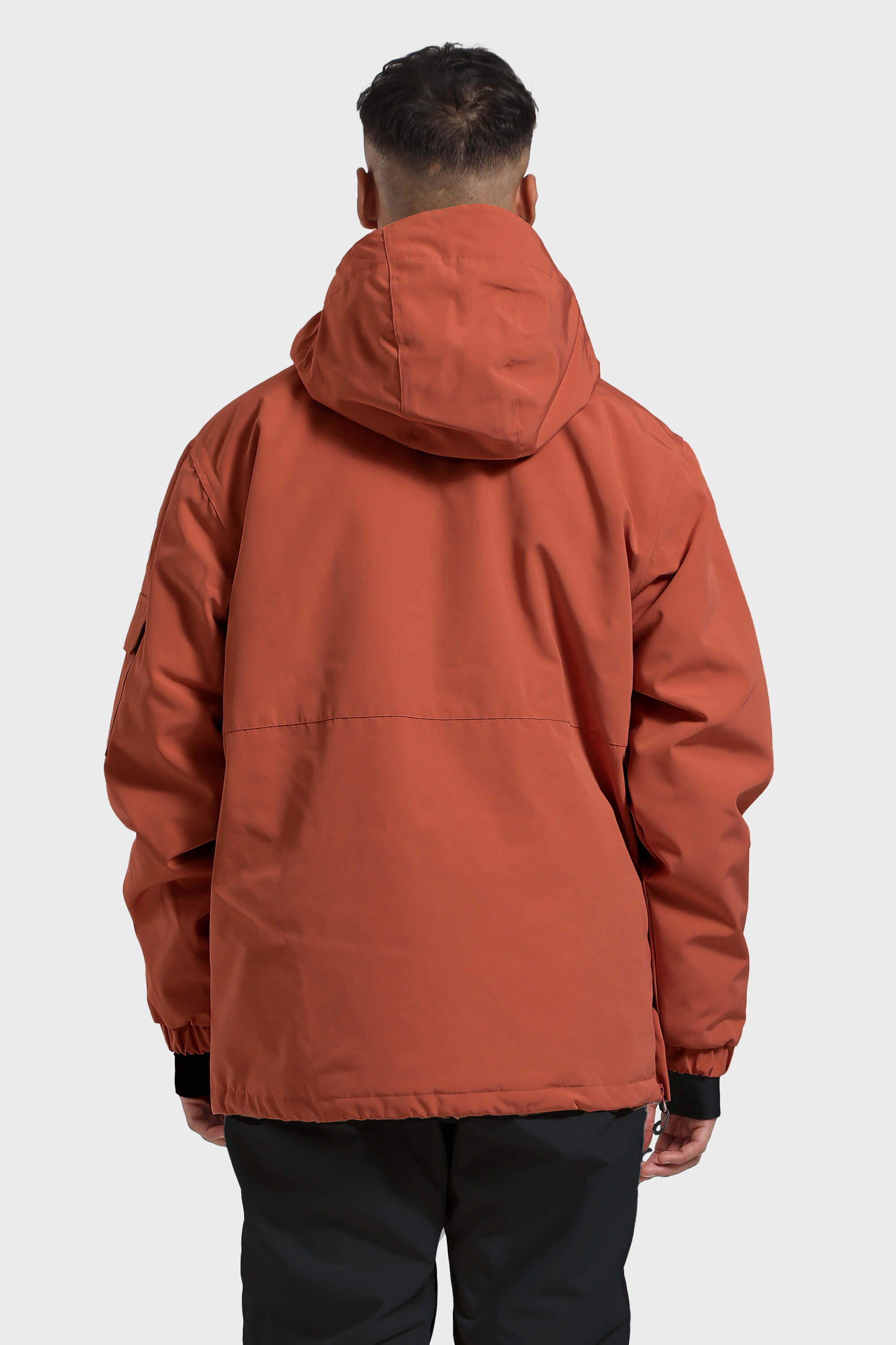 Men's Navy Blue Asymmetric Kangaroo Pocket Ski Anorak Waterproof Insulated Snow Anoraks