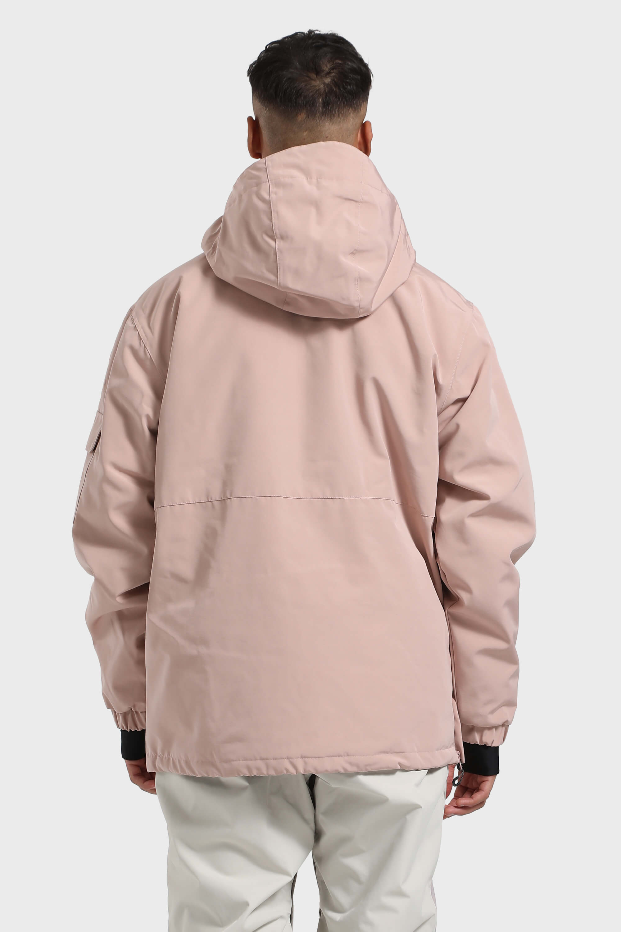 Men's Pink Asymmetric Kangaroo Pocket Ski Anorak Waterproof Insulated Snow Anoraks Secondary image