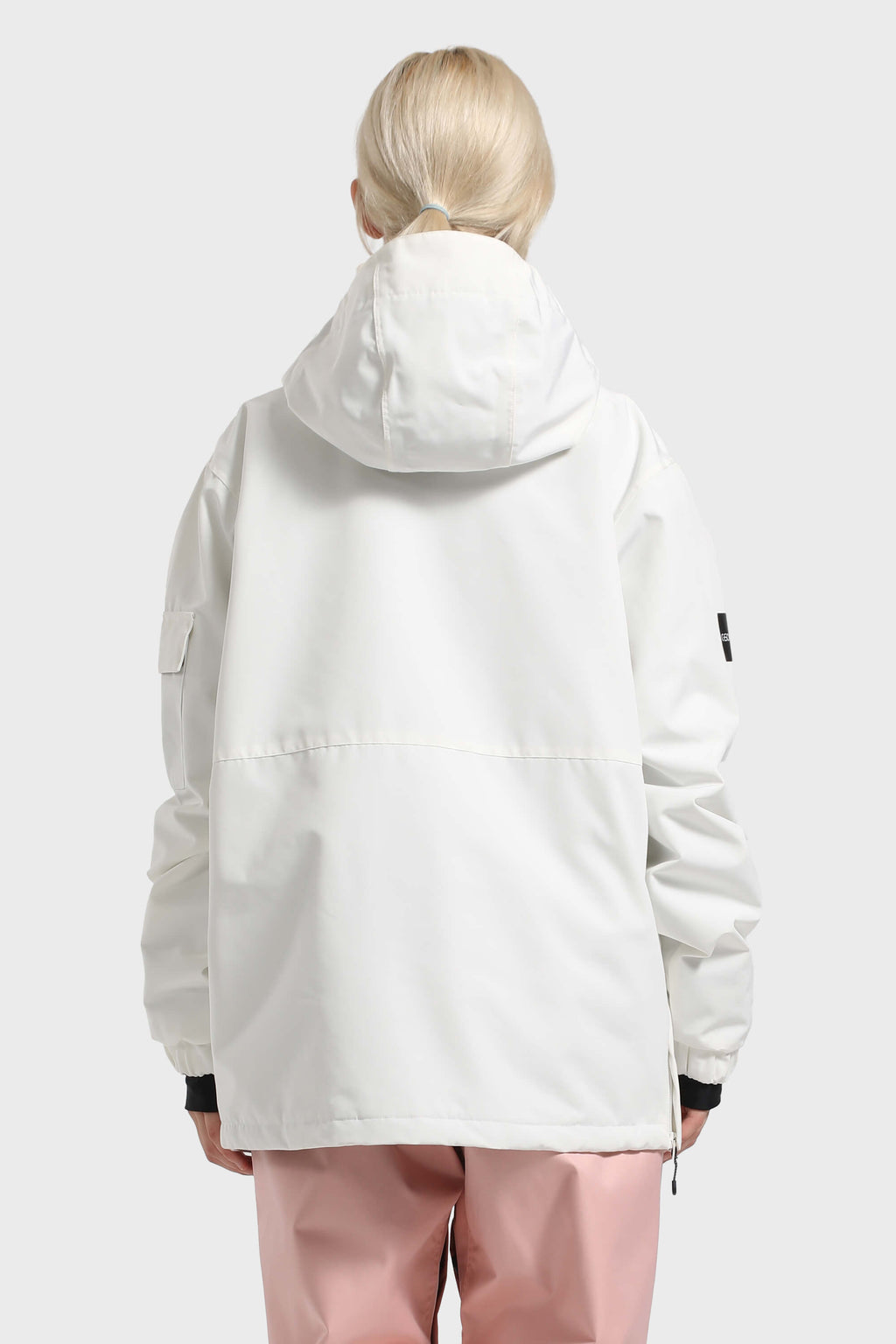 Women's Pink Asymmetric Kangaroo Pocket Ski Anorak Waterproof Insulated Snow Anoraks