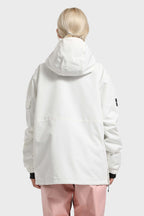Women's Pink Asymmetric Kangaroo Pocket Ski Anorak Waterproof Insulated Snow Anoraks
