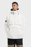 Men's White Asymmetric Kangaroo Pocket Ski Anorak Waterproof Insulated Snow Anoraks