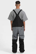 Men's Lavender & Black Lightweight Breathable Waterproof Ski Bibs Snow Bibs