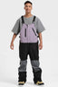 Men's Lavender & Black Lightweight Breathable Waterproof Ski Bibs Snow Bibs
