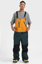 Men's Amber & Army green Lightweight Breathable Waterproof Ski Bibs Snow Bibs