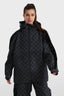 Women's Black Fleece-Lined Plaid Ski Jacket Waterproof Velvet Snow Jacket