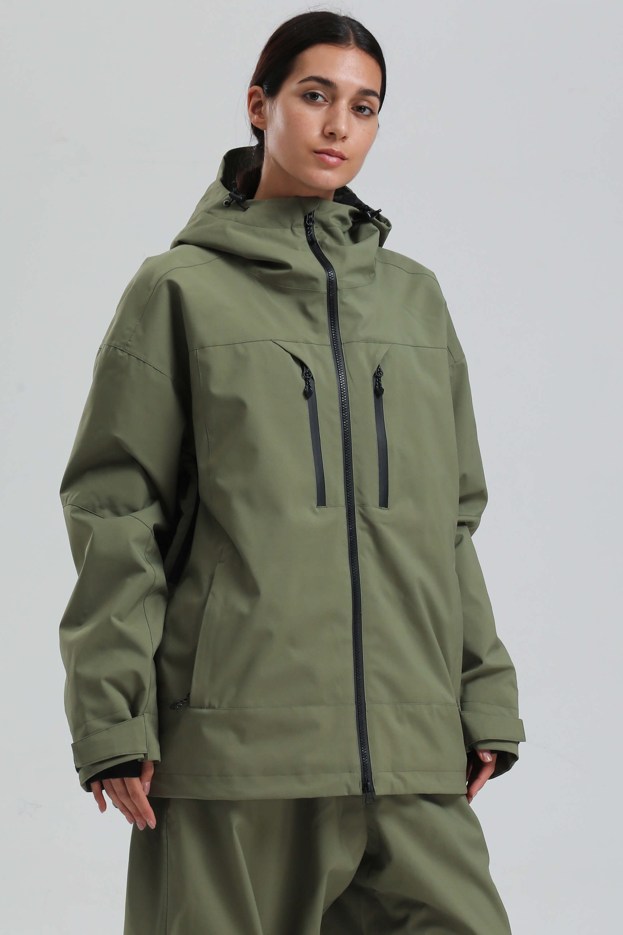 Women's Black Multi-Pocket Dual-Vent Ski Jacket Waterproof Insulated Snow Jacket