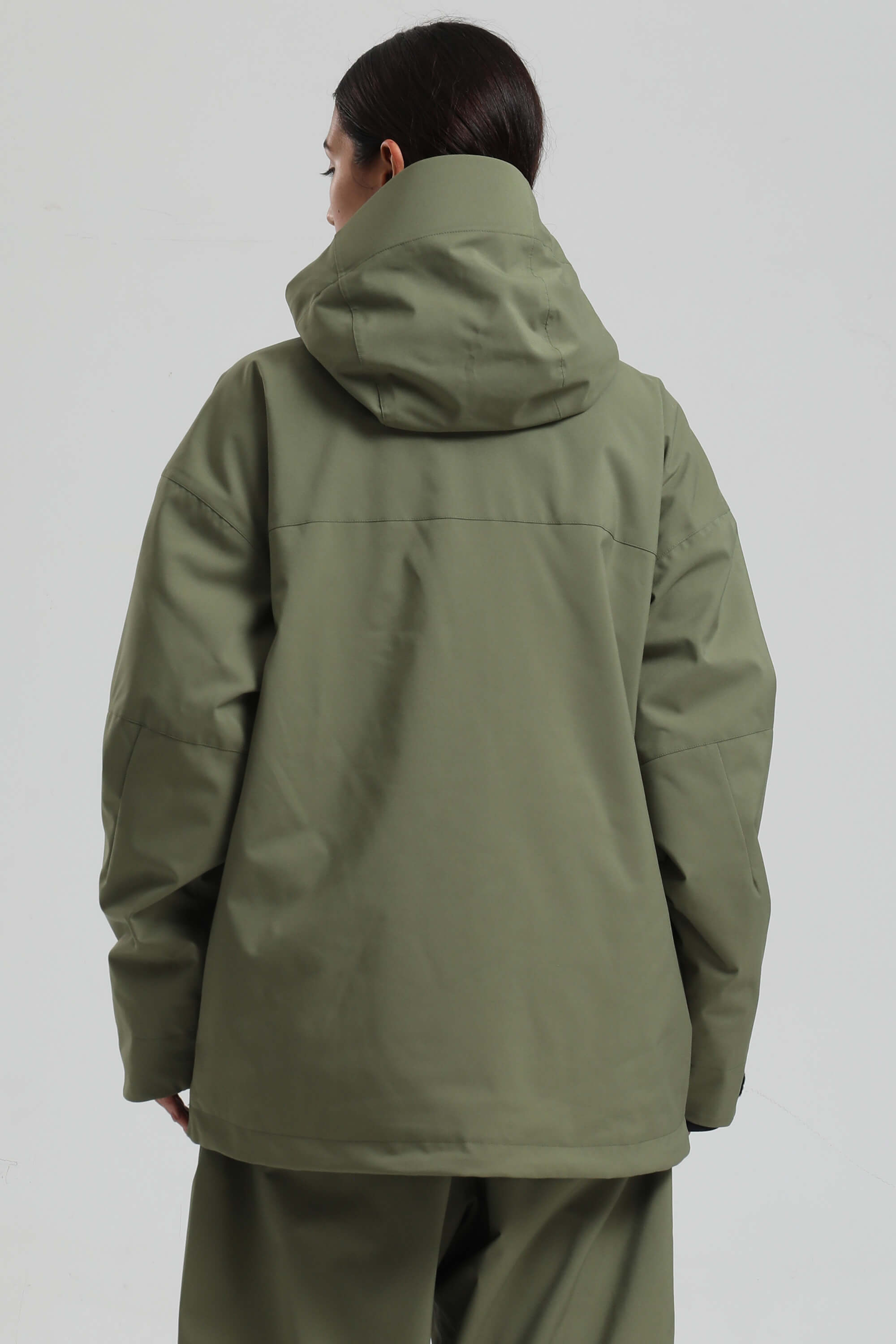 Women's Army Green Multi-Pocket Dual-Vent Ski Jacket Waterproof Insulated Snow Jacket