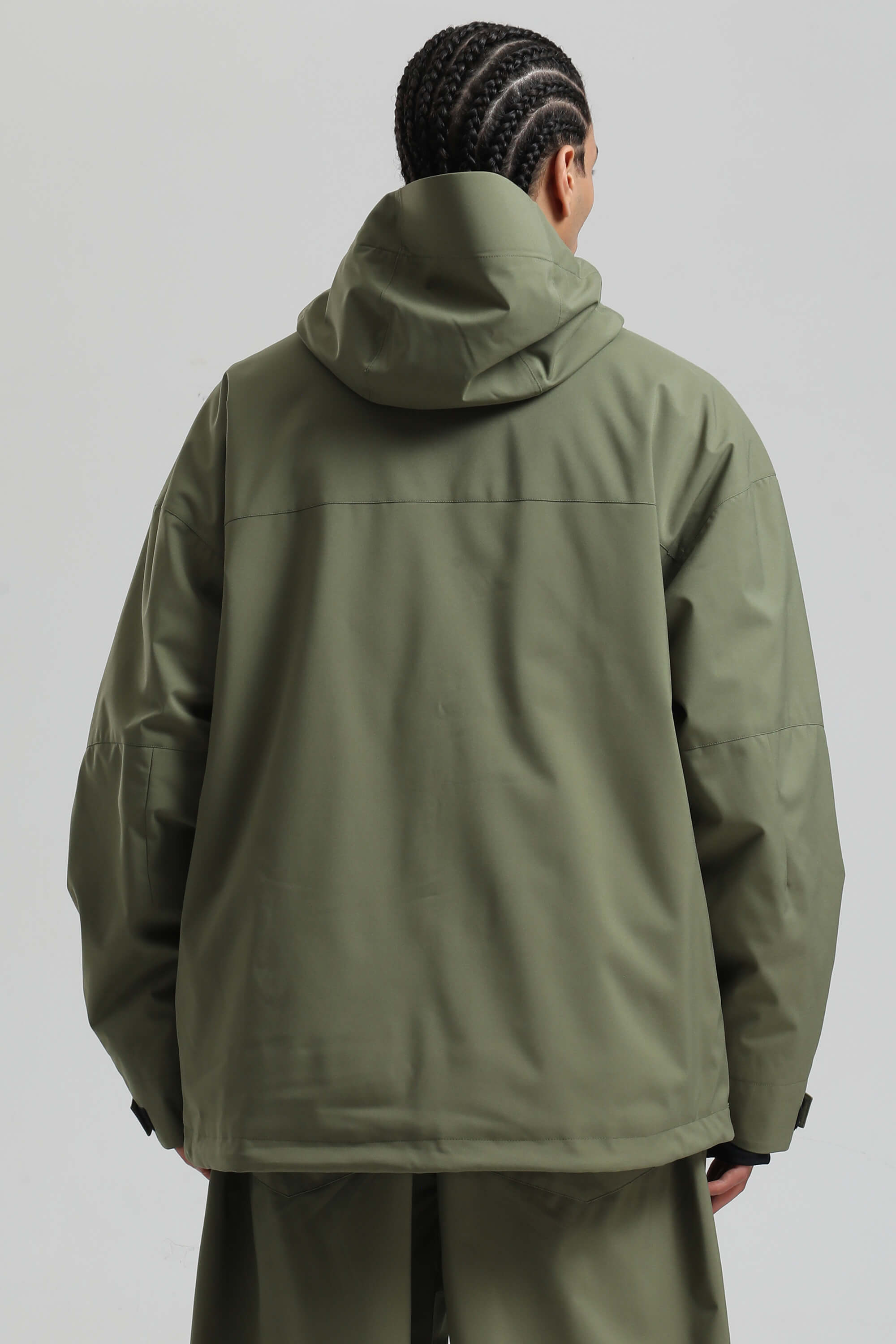 Men's Army Green Multi-Pocket Dual-Vent Ski Jacket Waterproof Insulated Snow Jacket