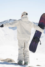Women's Off White Multi-Pocket Dual-Vent Ski Jacket Waterproof Insulated Snow Jacket