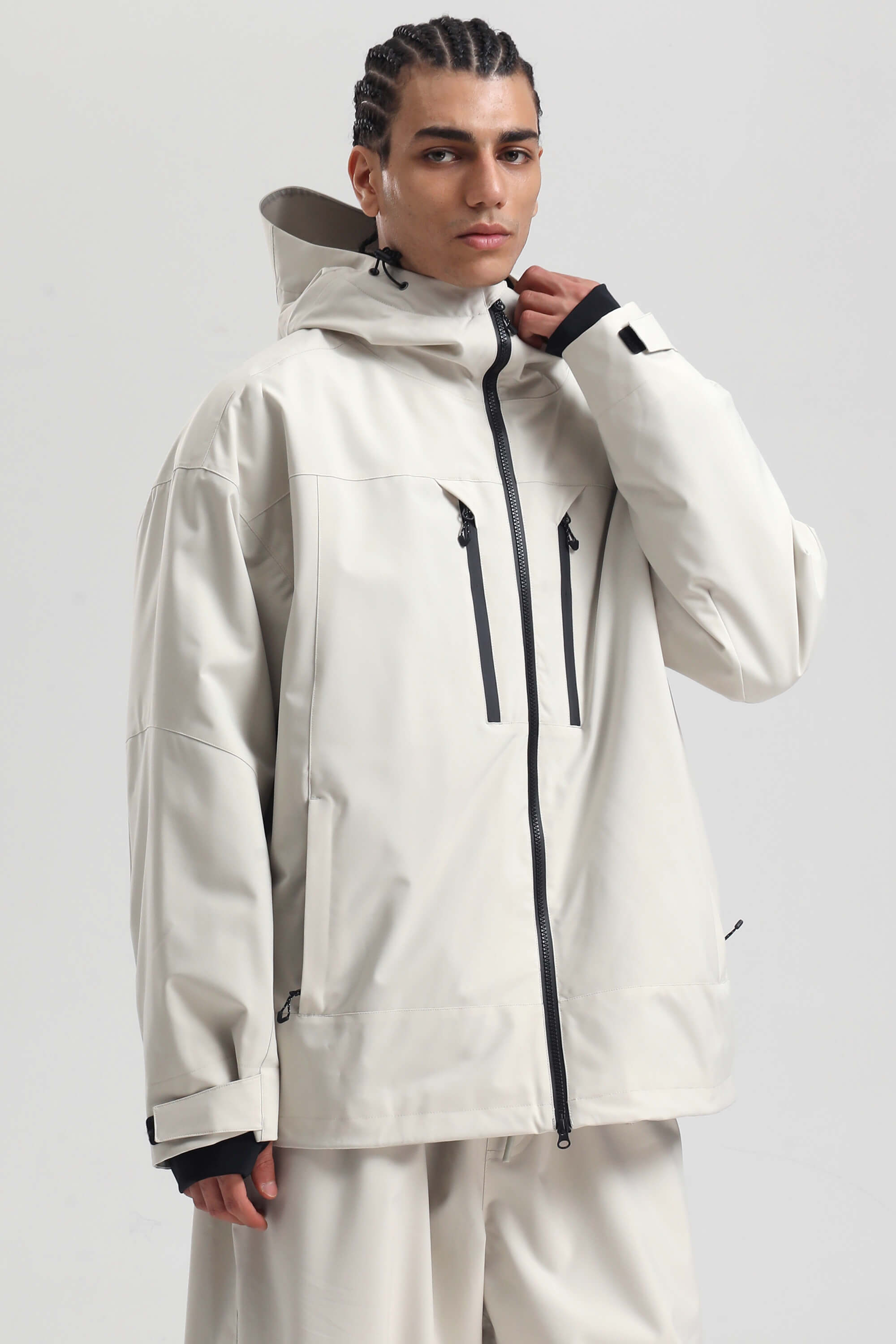 Men's Coffee Multi-Pocket Dual-Vent Ski Jacket Waterproof Insulated Snow Jacket
