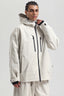 Men's Off White Multi-Pocket Dual-Vent Ski Jacket Waterproof Insulated Snow Jacket