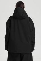 Women's Black Multi-Pocket Dual-Vent Ski Jacket Waterproof Insulated Snow Jacket