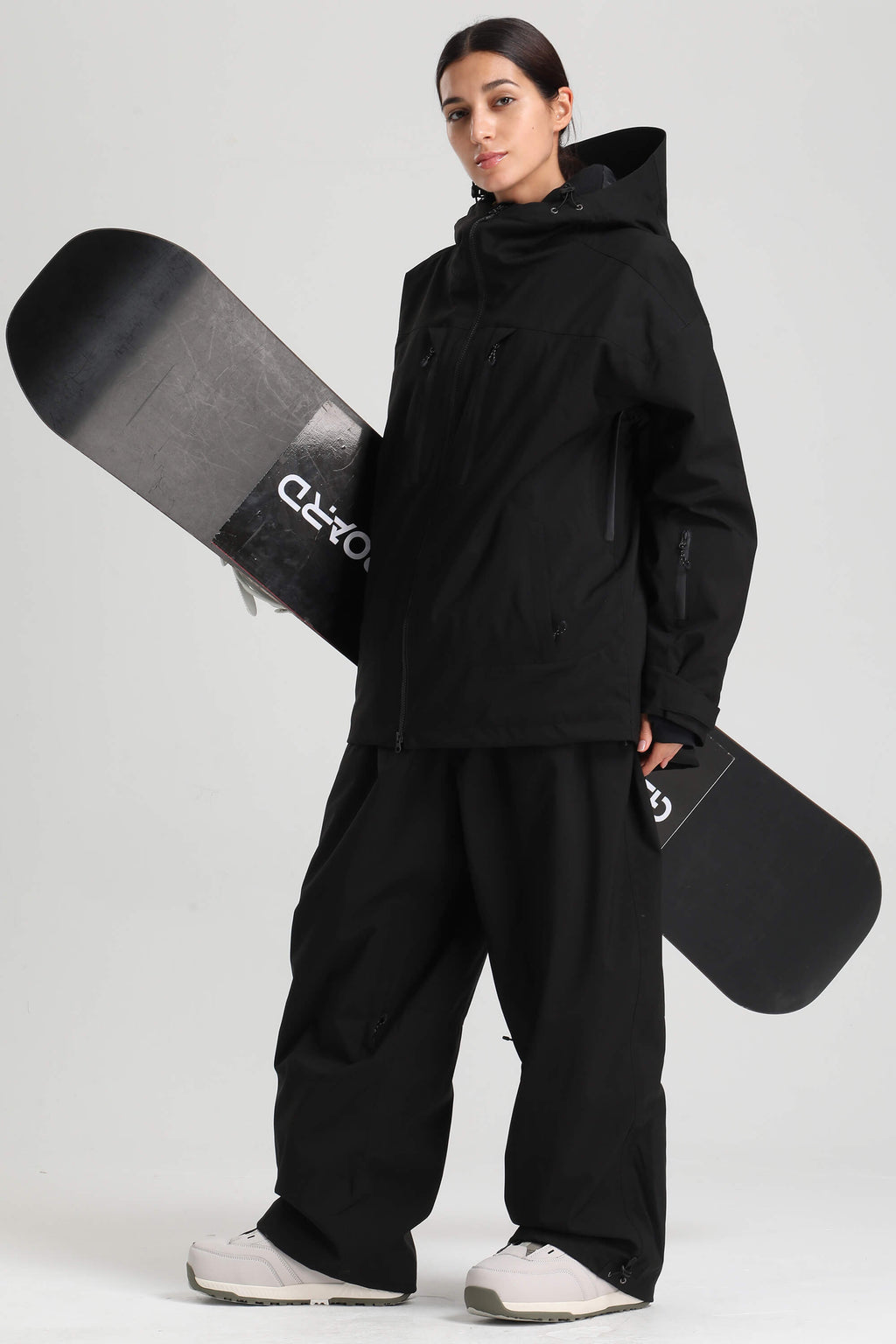 Women's Black Multi-Pocket Dual-Vent Ski Jacket Waterproof Insulated Snow Jacket